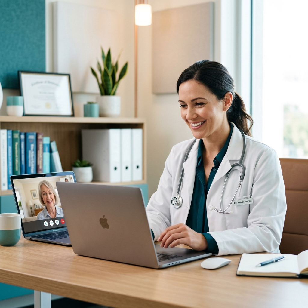 Licensed physician conducting a telehealth weight loss consultation through MEDVi